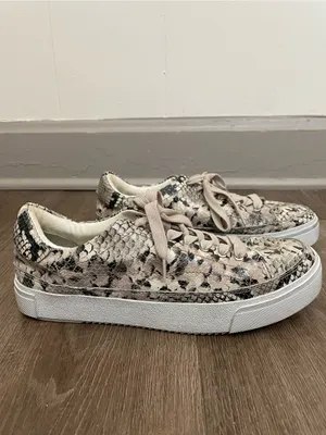 All Saints Trish Sneakers Python Snake Size 9 Animal Print Lace Up Shoes thumbnail 3