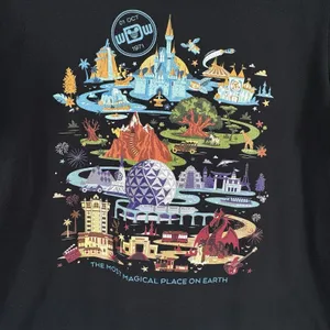 Disney World T-Shirt Ladies XL Black The Most Magical Place in the World thumbnail 2