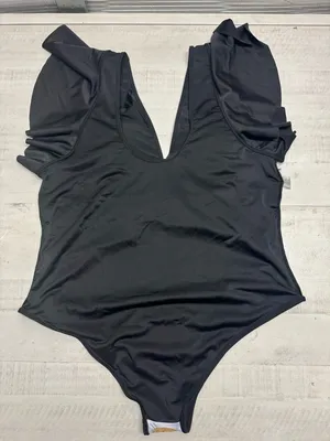 Plus Size Tummy Control Swimsuit Full Coverage Retro Ruffle Swimwear thumbnail 3