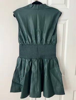 Anthropologie The Tommie Faux Leather Front-Zip Mini Shirt Dress, Size XL thumbnail 12