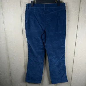 Free People High Time Velvet Kick Flare Pants Womens Size 14 Blue Patch Pockets thumbnail 3
