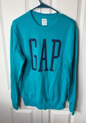 GAP Teal Navy Logo Crewneck Sweatshirt S thumbnail 1