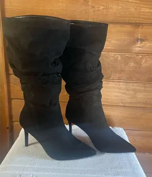 Just fab Khloy Slouch Black Heeled Boots Sz 6 NIB thumbnail 1