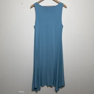 Eileen Fisher Women Dress Medium Blue‎ Cowl Neck Sleeveless Midi Knit Lagenlook thumbnail 2