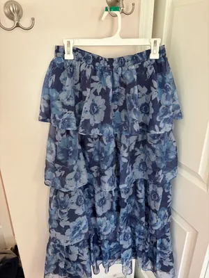 American Eagle blue floral maxi skirt thumbnail 3