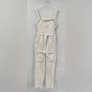 Free‎ People Go West Jean Denim Overall Jumpsuit Zinc White size small thumbnail 3