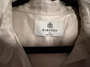 Babaton Women’s Long-Sleeve Satin Button-Up Shirt — Light Cream thumbnail 5