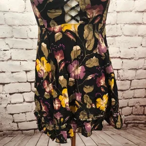 Free People Intimately Black‎ Floral Chemise Dress thumbnail 3