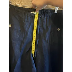 Allen Allen Linen Pants Plus 1XL Navy Blue Pockets Timeless Excellent thumbnail 6
