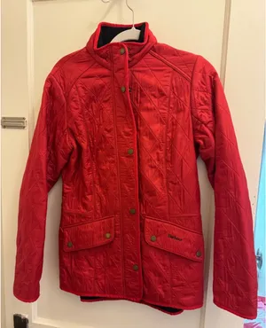 Barbour Cavalry Polarquilt Quilted Jacket in RED thumbnail 1