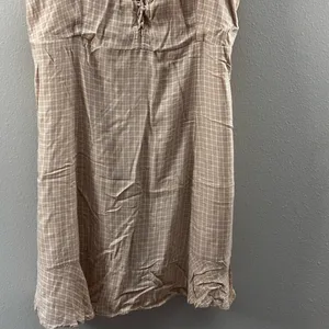 American Eagle Women‎ Beige Plaid Mini dress size L thumbnail 3