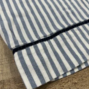 Aerie Pajama Pants Small Blue Stripe Velvet Trim Cozy Preppy Lounge Soft Classic thumbnail 2