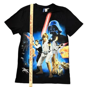 Divided Star Wars Graphic T- Shirt Small Black Cotton Luke Darth Vader Movie thumbnail 5
