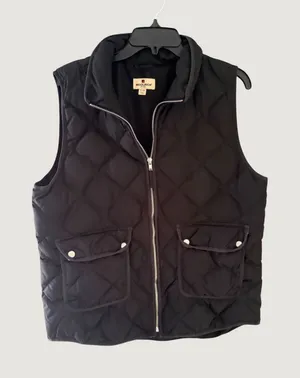 Woolrich Womens Black Diamond Quilted Down Puffer Vest Full Zip XL Outdoor Fall thumbnail 1