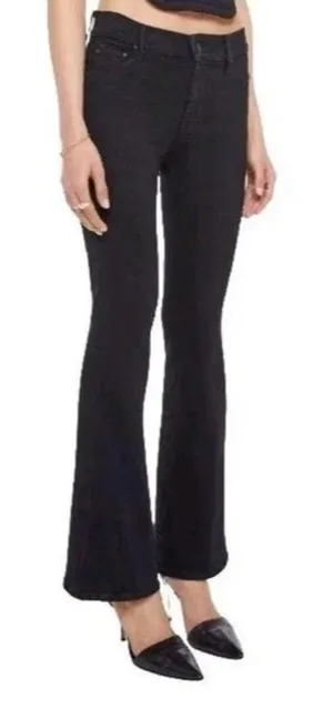 Mother Denim The Cruiser Flare Black Denim Jeans In Not Guilty 26 thumbnail 1