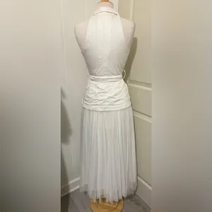 HUTCH $280 ANTHROPOLOGIE White Tulle Vest Dress Size 2 Coquette‎ Wedding Bride thumbnail 3