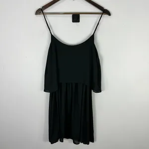 ZOA New‎ York Dress M Black Minimalist Overlay Layered Evening Cocktail Party thumbnail 5