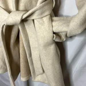 Love Tree Women's Cream Hooded Tie Waist Jacket | Size: M thumbnail 4