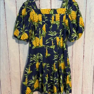 NWT FARM Rio Pineapple Print Linen Blend Minidress thumbnail 9