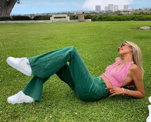 Princess Polly Nadia Green Pants thumbnail 1