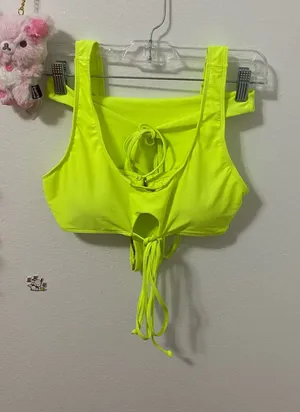 Neon bikini swim suit set Yellow thumbnail 1