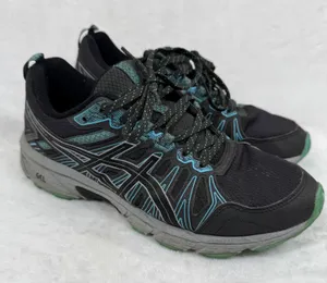 ASICS GEL-Venture 7 Womens Trail Running Shoes Black Aqua Green‎ 7.5 thumbnail 1