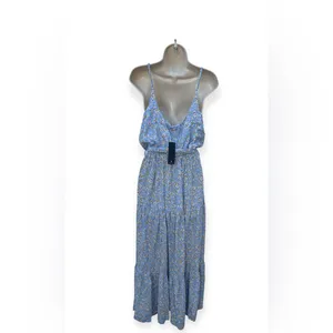 Lulu's Sunny Bliss Cottagecore Floral Print Tiered Maxi Dress Women's Med‎ NWT thumbnail 3