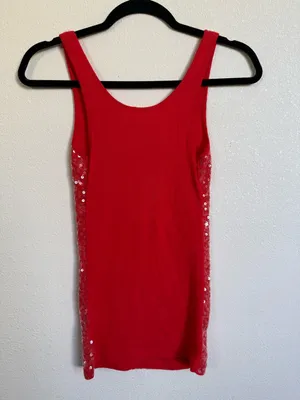 Vintage Old Navy Red Sequin Long Tank Top | Size XS thumbnail 4