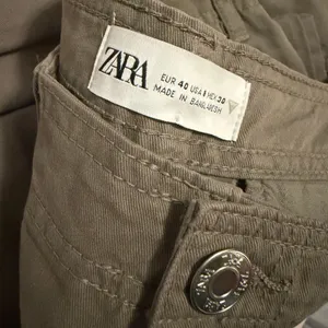 Zara Olive Green Cargo Pants Utility‎ Workwear Straight Leg Cotton Pockets Sz 8 thumbnail 10