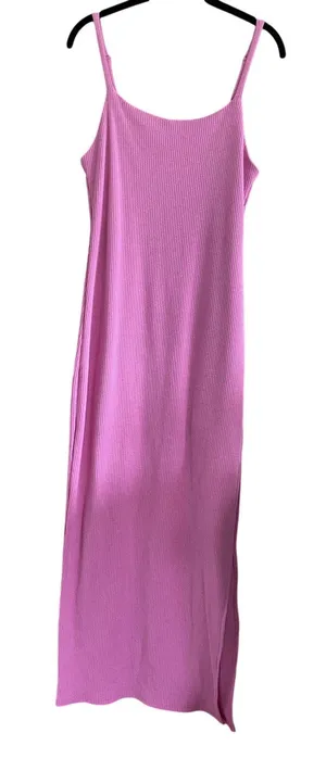 Vici Lilac Ribbed Midi Dress with Side Slit Size Medium thumbnail 1
