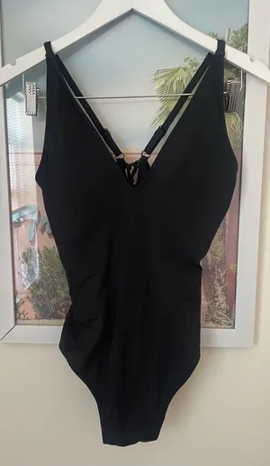 TA3 Plungey One Piece Swimsuit in Black Size Large Short thumbnail 1