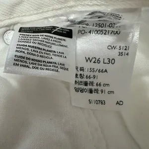 Levis 501 Jeans White Distressed Button Fly Women's Size‎ 26x30 Straight Raw Hem thumbnail 6