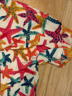 Soma Starfish Print Short Nightgown - Pink, Yellow, Teal on‎ White small thumbnail 3