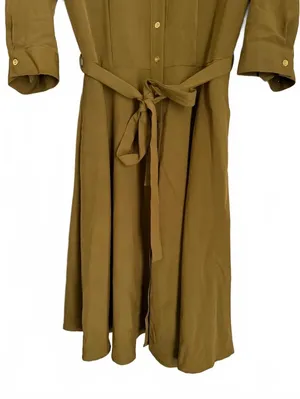 Sharagano NEW Women's Shirt Dress Size 6 Olive Green Classic City Office Preppy thumbnail 3