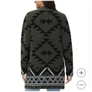 Frye southwest jacquard green & black cardigan sweater thumbnail 2