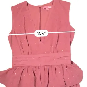 Revolve RTR LDT‎ Pink Rose Metallic Peplum Waist Sleeveless V Neck Maxi Gown Dress Sz 2 thumbnail 10