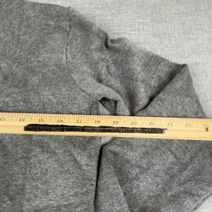 Carolyn Taylor Sweater Womens L Gray Viscose Blend Mock Neck Ruffle Tight-Knit thumbnail 5