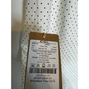OGLmove Stretch Cotton Polka Dot A-Line Flare Skirt White Black Size S New NWT thumbnail 3