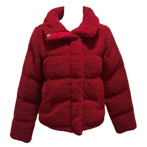 Abercrombie & Fitch Red Teddy Puffer Jacket thumbnail 1