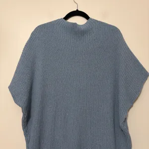 Free People FP Beach Ribbed Knit Mock Neck Tunic Sweater‎ Blue M thumbnail 3