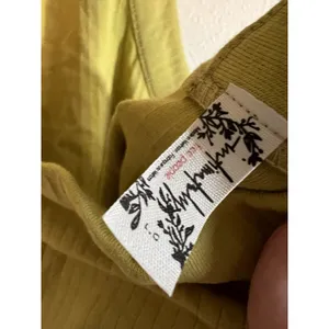 INTIMATELY FREE PEOPLE Catch Up Green/ Yellow Ribbed Crop‎ Top Women’s Size L thumbnail 5