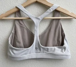Lululemon White Arise Light Support Racerback Athletic Workout Sports Bra thumbnail 8