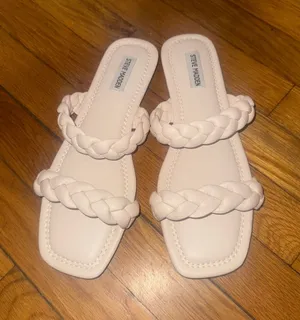 Steve Madden Braided Double-Strap Slide Sandals - White thumbnail 1