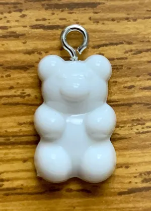 White Gummy Bear Charm Pendant thumbnail 1