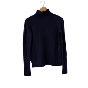 MADEWELL Merino Wool Ribbed Navy Long Sleeve Turtleneck Sweater Top thumbnail 4