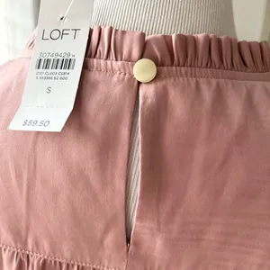 LOFT Pink Ruffle Neck Top Small NWT thumbnail 4