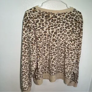 Honeydew Women's Size XL Velour Sweatshirt Natural Leopard Animal‎ Print Beige thumbnail 9