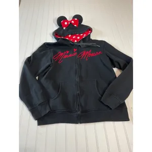 Authentic Disney Parks Minnie Mouse Signature Zip-Up Costume Hoodie Black Red XL thumbnail 2