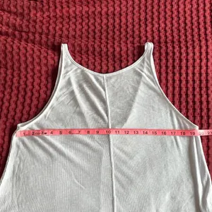 Free People White Tank Top M Sleeveless Open Back Flowy Boho Minimalist Top thumbnail 8