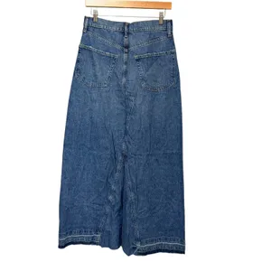 Gap Womens Denim Maxi Skirt Medium Wash Front Slit High‎ Rise Size 28 6 Tall thumbnail 2